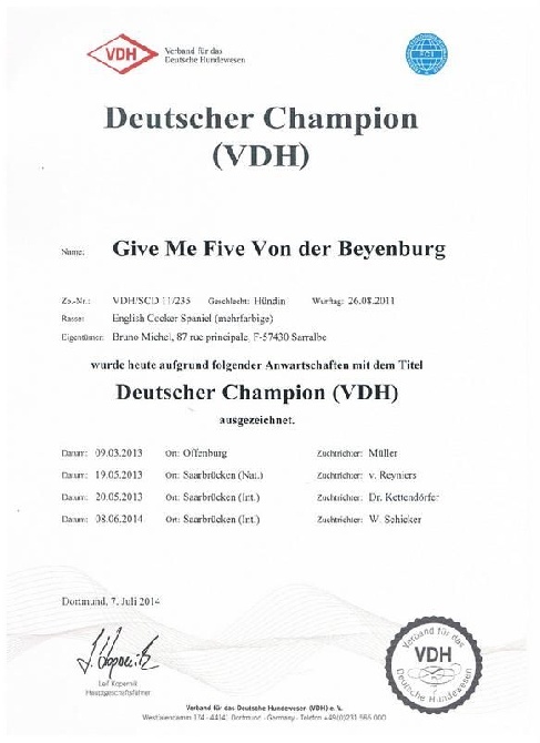 Givemehope - Laly, Deutscher Champion !